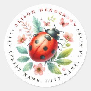 Adesivos redondos de Ladybug