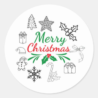 Adesivos Redondos de Natal Fofo