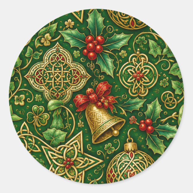 Adesivos Redondos de Natal Nó Celta (Frente)