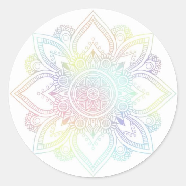 Adesivos redondos de Pastel Mandala (Frente)