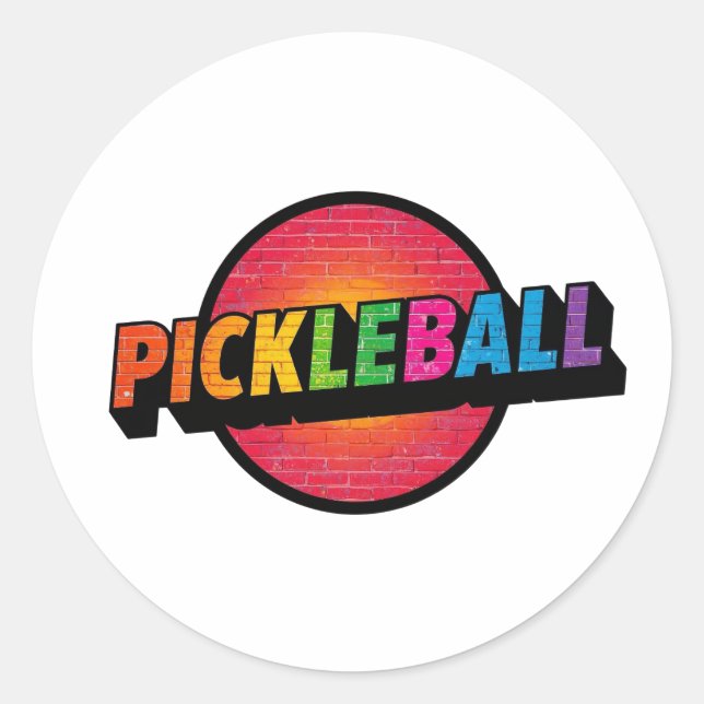 Adesivos redondos de Pickleball (Frente)