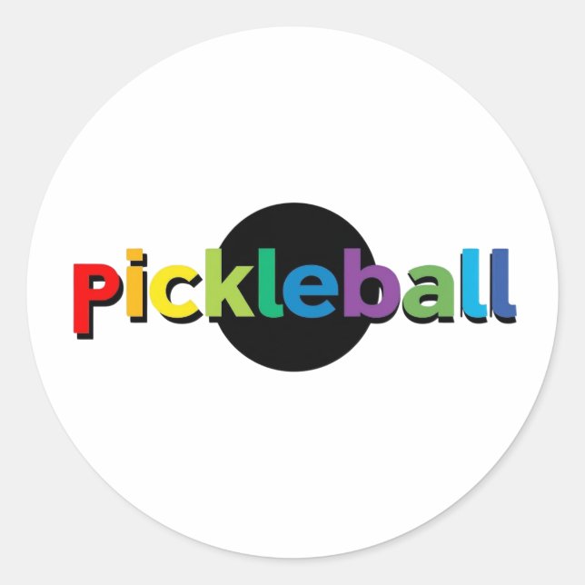 Adesivos redondos de Pickleball (Frente)