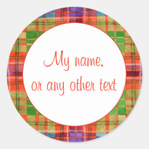 ADESIVOS REDONDOS MATTE MAC RAE TARTAN 3"