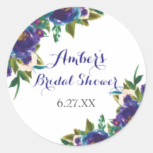 Adesivos Redondos para Chá de Noiva Floral