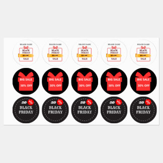 ADESIVOS REDONDOS PERSONALIZADOS BLACK FRIDAY PARA