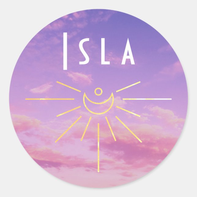Adesivos Redondos Personalizados com o Nome Isla S (Frente)