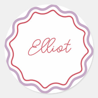 Adesivos Redondos Personalizados Curvos Ondulados