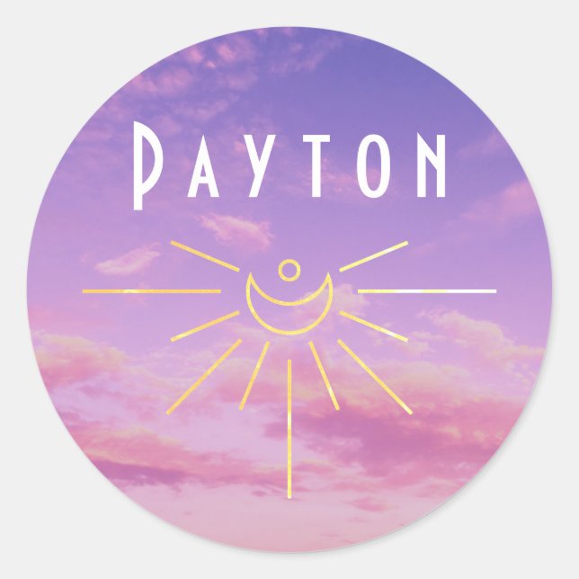 Adesivos Redondos Personalizados Payton Sol Boho H (Frente)