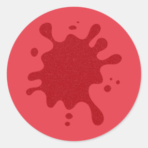 Adesivos Redondos Splash Vermelho Tomate Ousado –