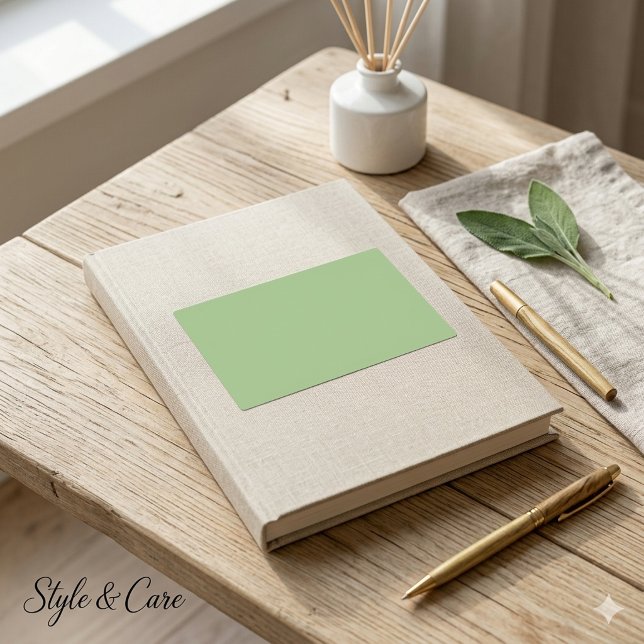 Adesivos Retangulares de Verde Sage Sólido (Solid Sage Green Rectangle Stickers)