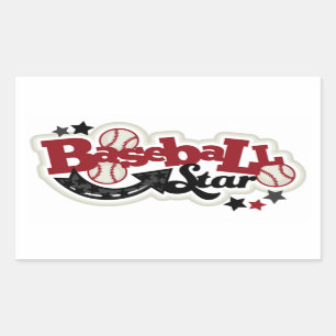 Adesivos Retângulo/Estrela de Basebol
