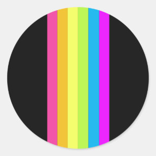 Adesivos Retro-Redondos (Múltiplos Negros e Néon)