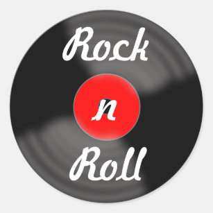 Adesivos Retro Rock and Roll Vinyl Record