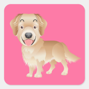 Adesivos Rosa Cachorro Filhote Retriever Golden Am