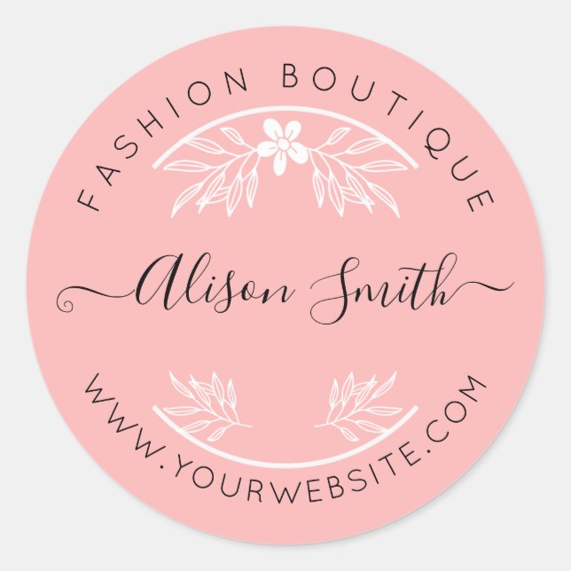 Adesivos Rosa Delicado para sua loja (Frente)