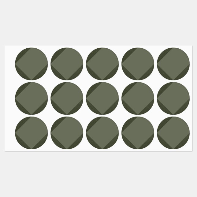 Adesivos Rótulos Círculo Verde Musgo Diagonal (Folha)