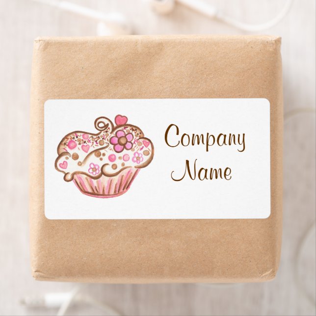 Adesivos Rótulos de Negócios de Padaria de Cupcake (Insitu)