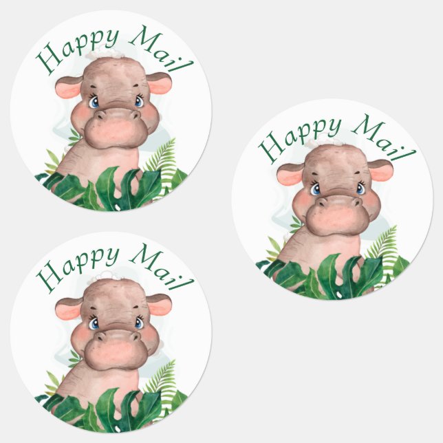 Adesivos Safari Happy Mail hippo (Grupo)