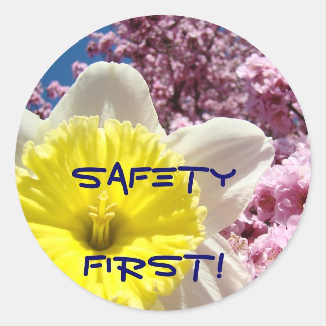 Adesivos Segurança em Primeiro Lugar! Flores Color (Frente)