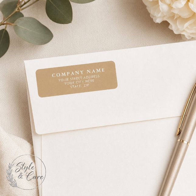 Adesivos Simples Bege de Endereço de Remetente (Simple Beige Return Address Stickers)