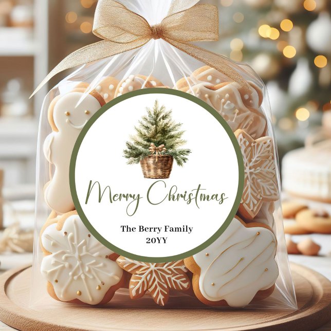 Adesivos Simples de Natal com Nome da Família Mini (Simple Minimal Christmas Family Name Stickers)