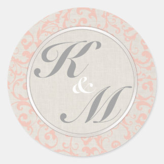 Adesivos SmartElegance Linen & Coral com Monograma