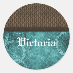 Adesivos Steampunk de Gear Metálico, Teal