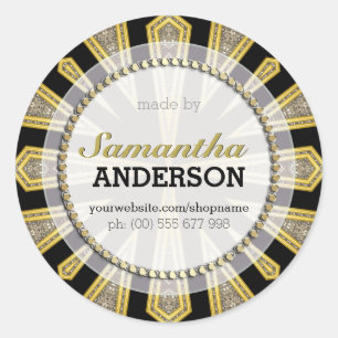 Adesivos Stylish ArtDeco Dourado Preto Feitos Por