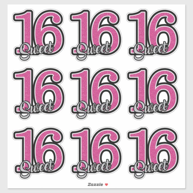 Adesivos Sweet Sixteen (Folha)