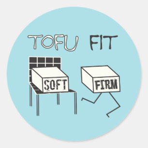 Adesivos Temáticos de Tofu Fitness Engraçado Corre