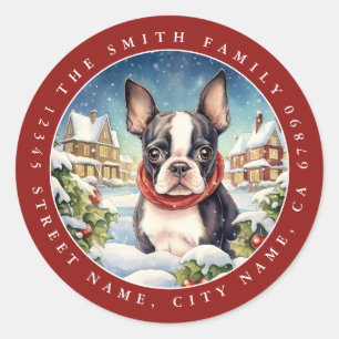 Adesivos Terrier Round de Boston