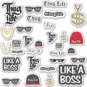 Adesivos Thug Life sem direitos autorais