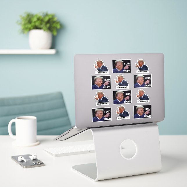 Adesivos Trump fez isso 12 folha (Laptop na mesa)