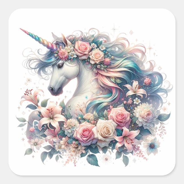 Adesivos Unicorn de Aquarela (Frente)
