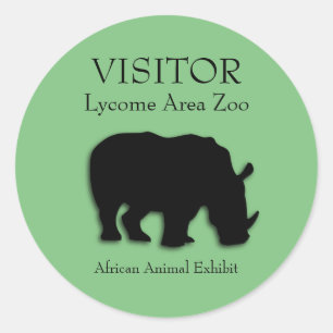 Adesivos Verdes do Rinoceronte Africano Personaliz