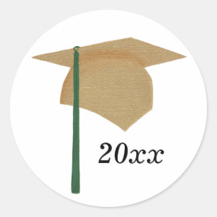 Adesivos verdes e Dourados para Bonés de formatura
