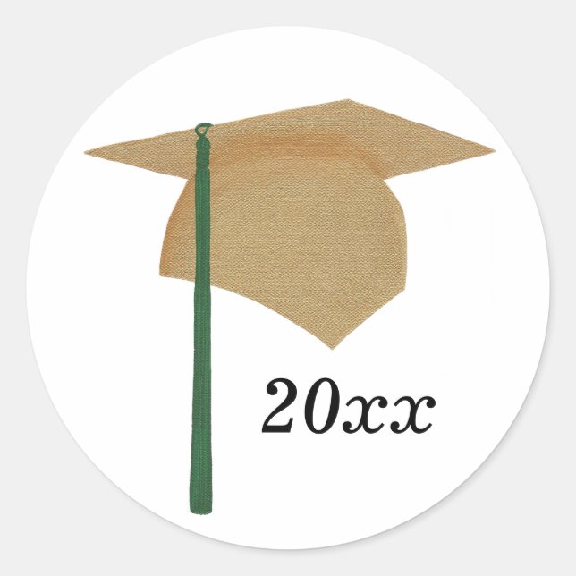 Adesivos verdes e Dourados para Bonés de formatura (Frente)