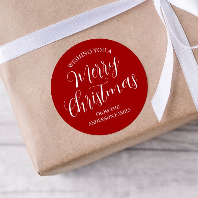 Adesivos Vermelhos de Natal Personalizados  (Criador carregado)