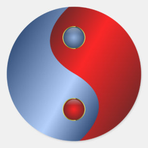 adesivos yang yang azul-vermelho