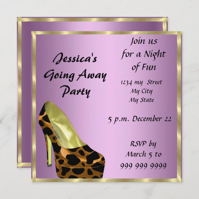 Adeus da placa de Convite de festas de adeus (Frente/Verso)