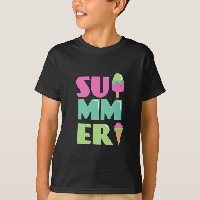 Adeus Escola Olá Summer Beach T-Shirt (Frente)