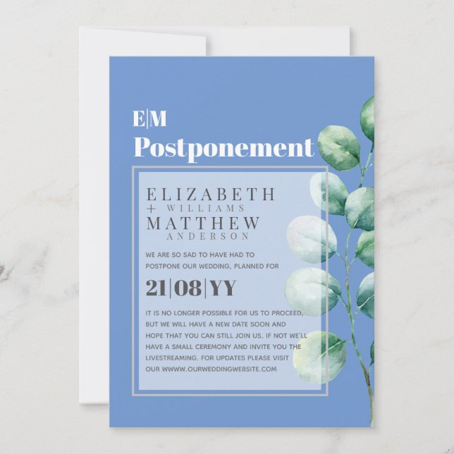 Adiamento da Mudança de Planos Eucalyptus Greenery (Frente)