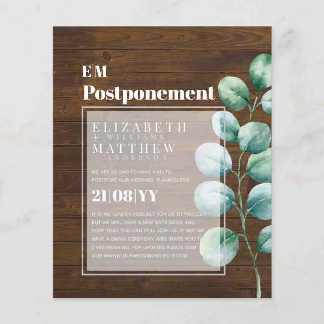 Adiamento da Mudança de Planos Eucalyptus Greenery (Frente)