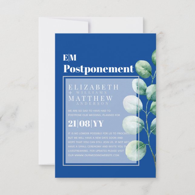 Adiamento da Mudança de Planos Eucalyptus Greenery (Frente)