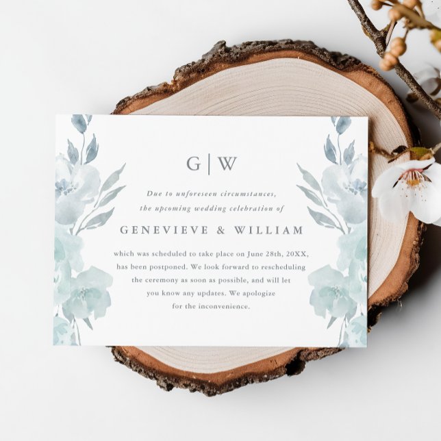 Adiamento de casamento floral azul bonito (Criador carregado)