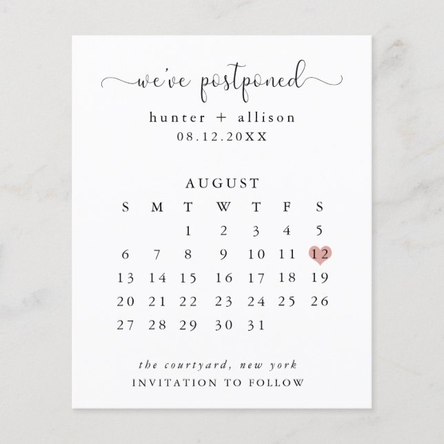 Adiamos | Calendário Salvar A Data (Frente)