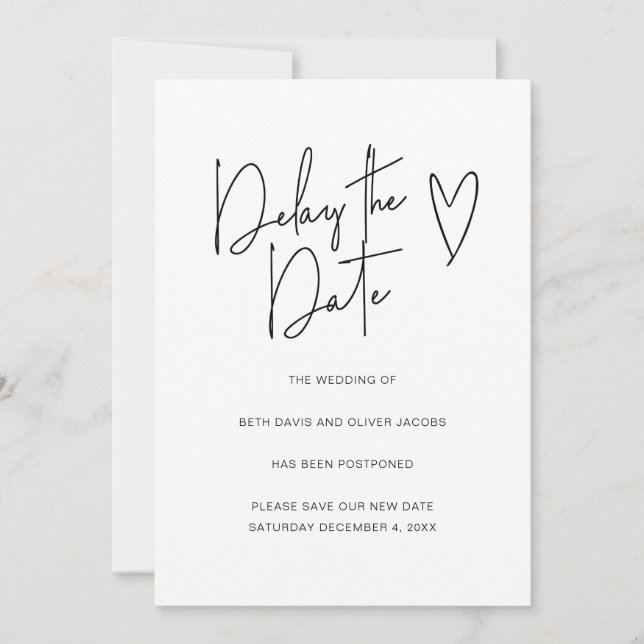 Adiar a Data de Mudança de Planos Convite Simples (Frente)