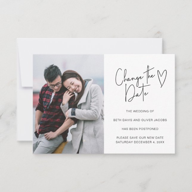 Adiar a Data do Convite de Foto Simples (Frente)