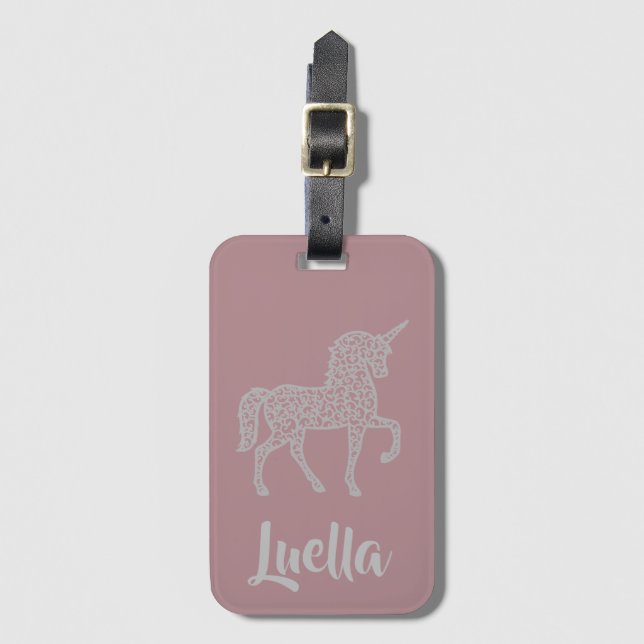 Adicionar etiqueta de bagagem Personalised Pink Un (Frente Vertical)
