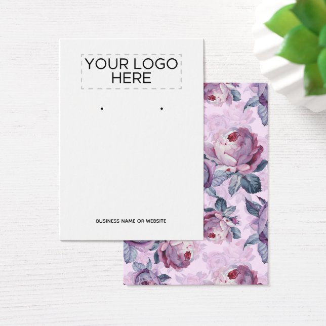 Adicionar Flores De Aquarela De Logotipo Com Placa (Mesa)